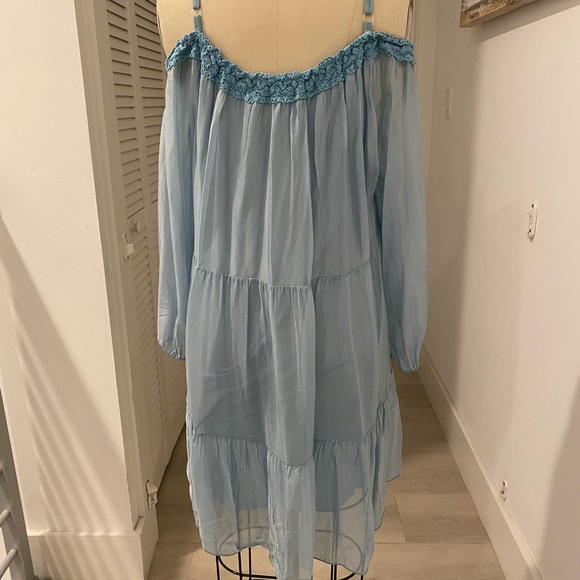 Flowy blue gypsy dress “from Italy” - Picture 2 of 6